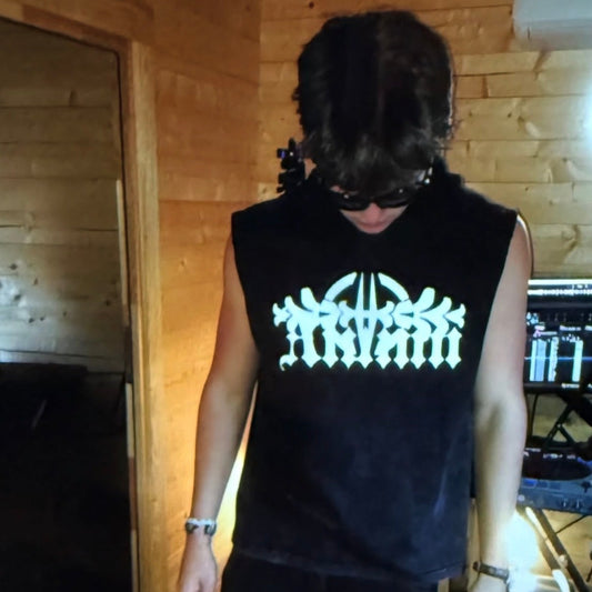 KORI DISTRESSED HOODED TANK TOP