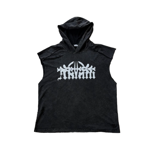 DISTRESSED HOODED TANK TOP
